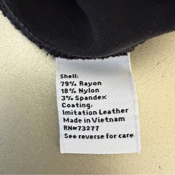 Nine West Faux Leather Black Pants with Side Zippers at Hem. - Picture 11 of 14